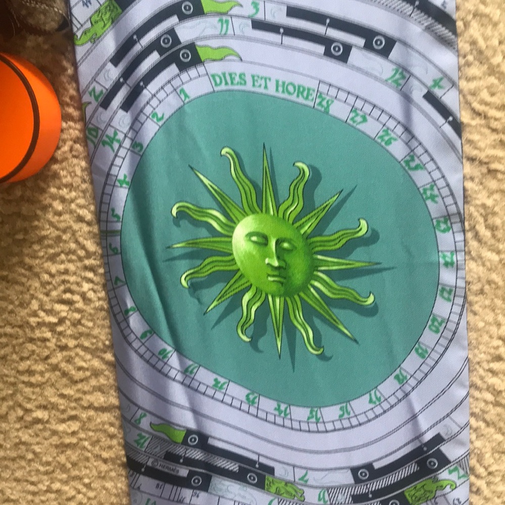 Hermès long silk scarf